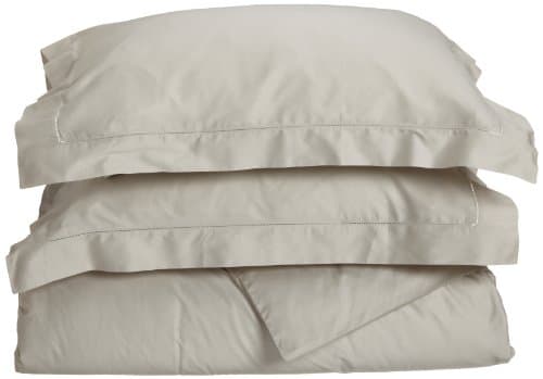 Tuscany Fine Italian Linens Milange 300 Thread Count Egyptian Cotton Full/Queen Duvet Cover Set, Oyster