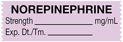 United Ad Label Anesthesia Tape, Norepinephrine mg/mL, 1-1/2" x 1/2", Violet - 500 Inches Per Roll