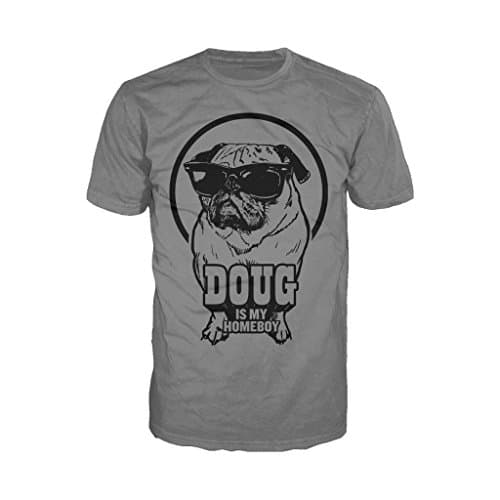 Doug the Pug Homeboy Official Men's T-Shirt (Charcoal Grey) (XX-Large)
