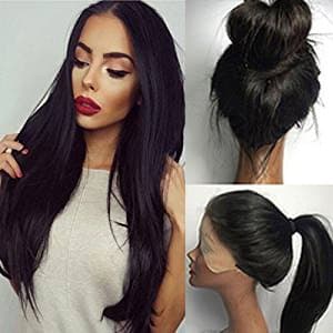 PlatinumHair Long Straight Wig Synthetic Lace Front Wig With Baby Hair For Black Women 18Inch