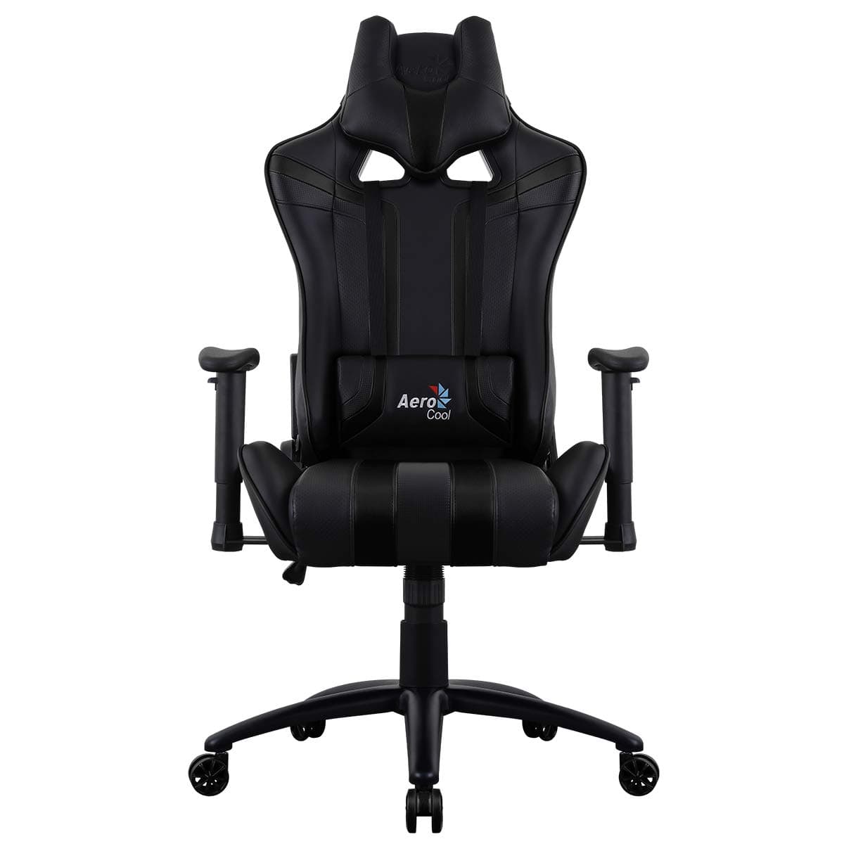 Aerocool AC120 Air Professional Gaming Chair, Adjustable Height, Adjustable Backrest 180º, Includes Headrest And Lumbar Pillow, Game For Hours | Black