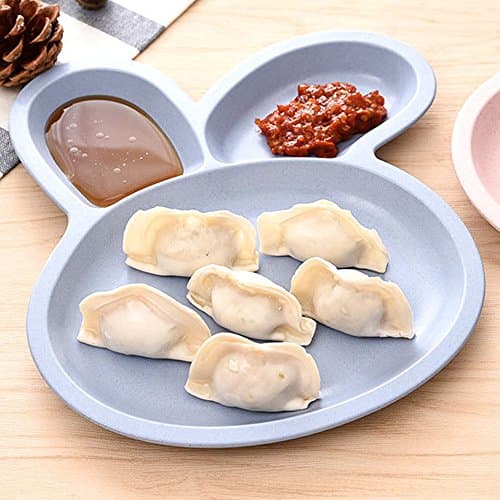 Cimeiee Easter Bunny Head Meal Tray Kids Tableware Meal Food Dinner Plates Eggs Holder size OneSize (Blue)