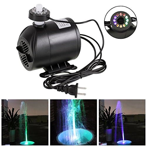 US Plug 5w 800L/H 270GPH Submersible Water Pum 12 Color LED Light for Aquarium Hydroponics Mini Electric Submersible Waterpump -All U Need