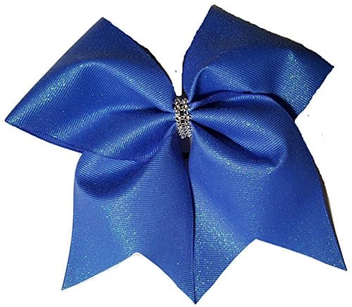 Cheer bows Bue Glittery Bling Hair Bow