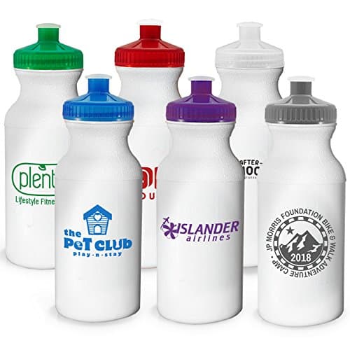 100 Promotional USA Made BPA Free Bike 20 oz Sports Water Bottle Printed with Your Logo Or Message