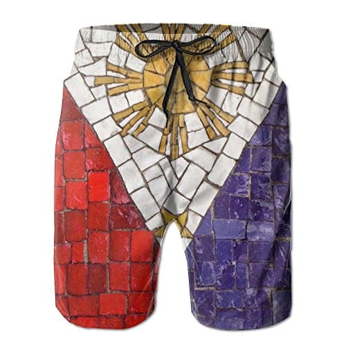 LUASD Men's Flag Of Philippines Quick Drying Breathable Short Pants Swim Trunks Medium