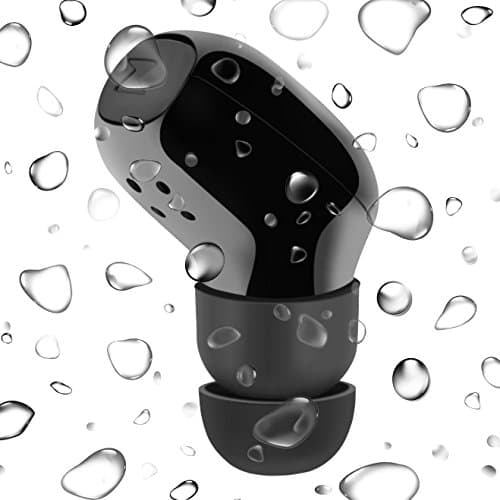 Sunis Wireless Bluetooth V4.2 Earphone, Waterproof IP68, Sport Headphone, Sweat Proof Stable Fit Workout Headset, Smallest Wireless Headset In Ear with Mic (One Piece) (Black)