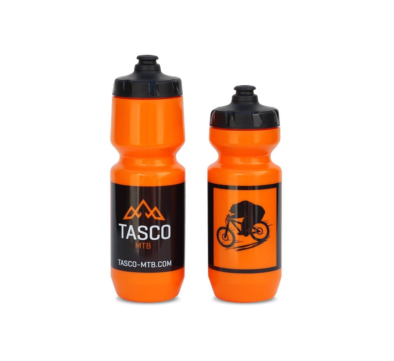 TASCO MTB Braaap Bear Purist Water Bottle for Mountain Bike Enthusiasts (Orange, 22oz)