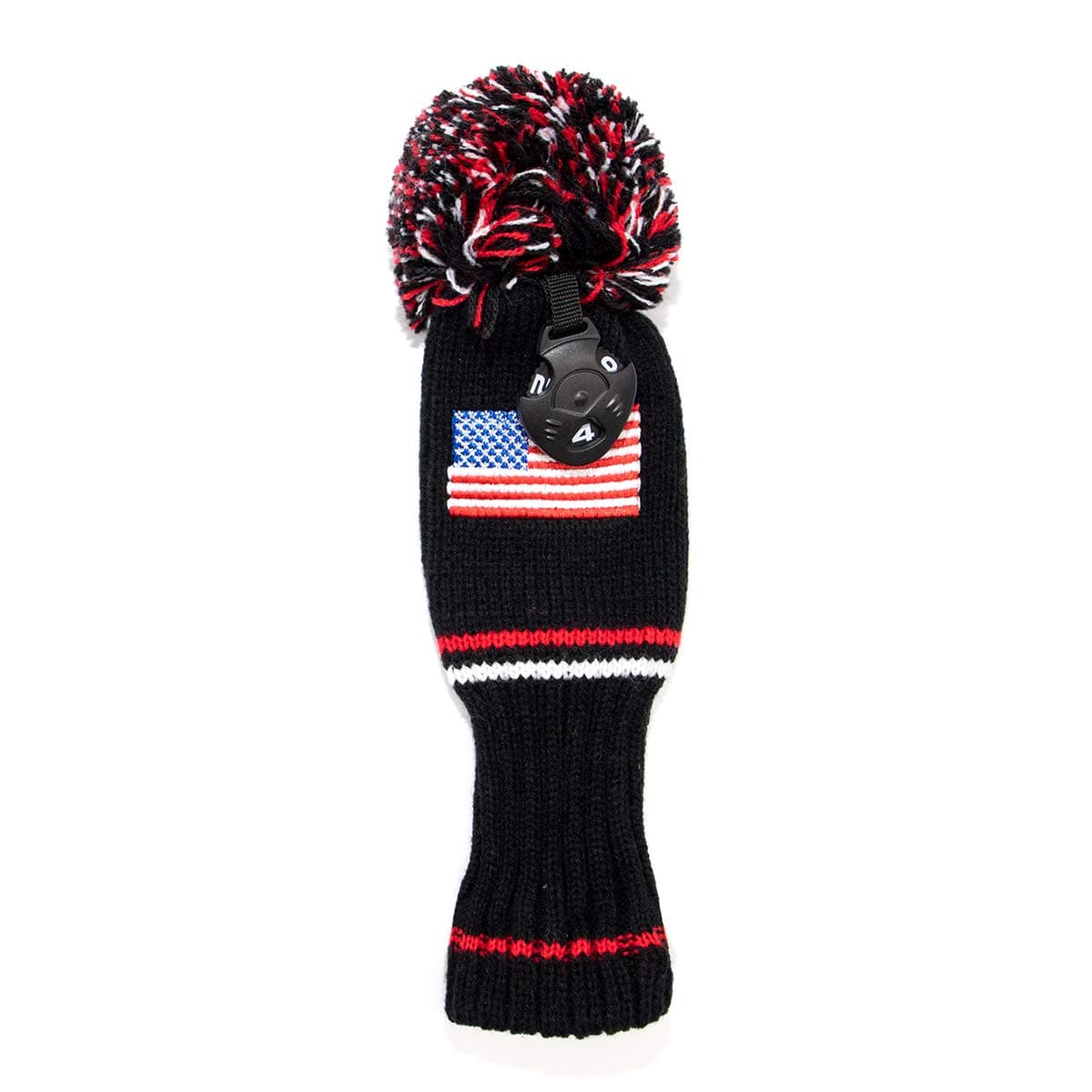 Golf Hybrid Covers,USA Knitted Utility Cover Pom Pom Rescue Head Covers Rescue Cover Golf Club Head Covers with Number Tag for Callaway Taylormade Titleist Ping Cobra Hybrid Club