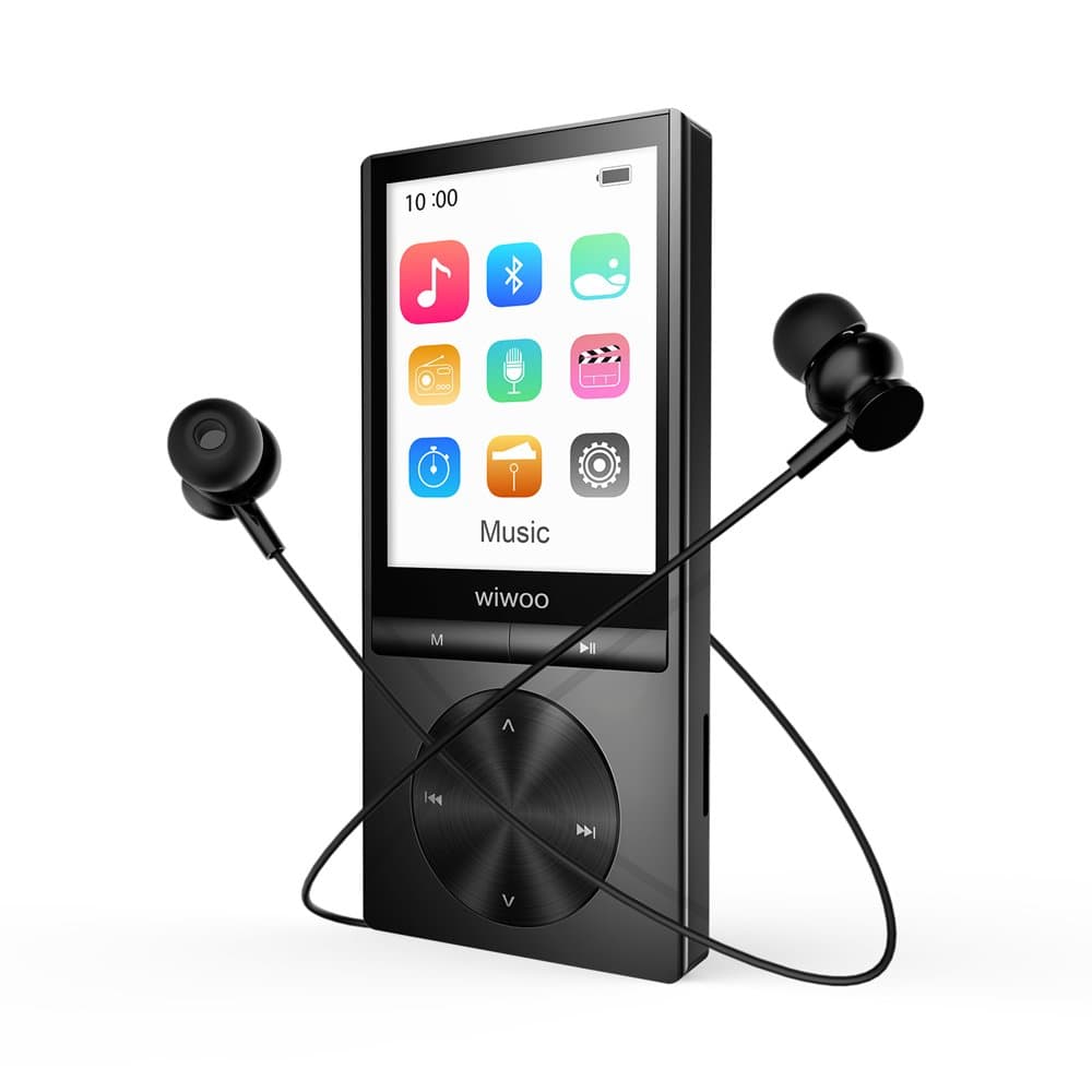 16GB MP3 Player with Bluetooth, Portable Music Player with FM Radio Voice Recorder with Armband for Running, Metal Button MP3 Player Expandable Up to 128GB