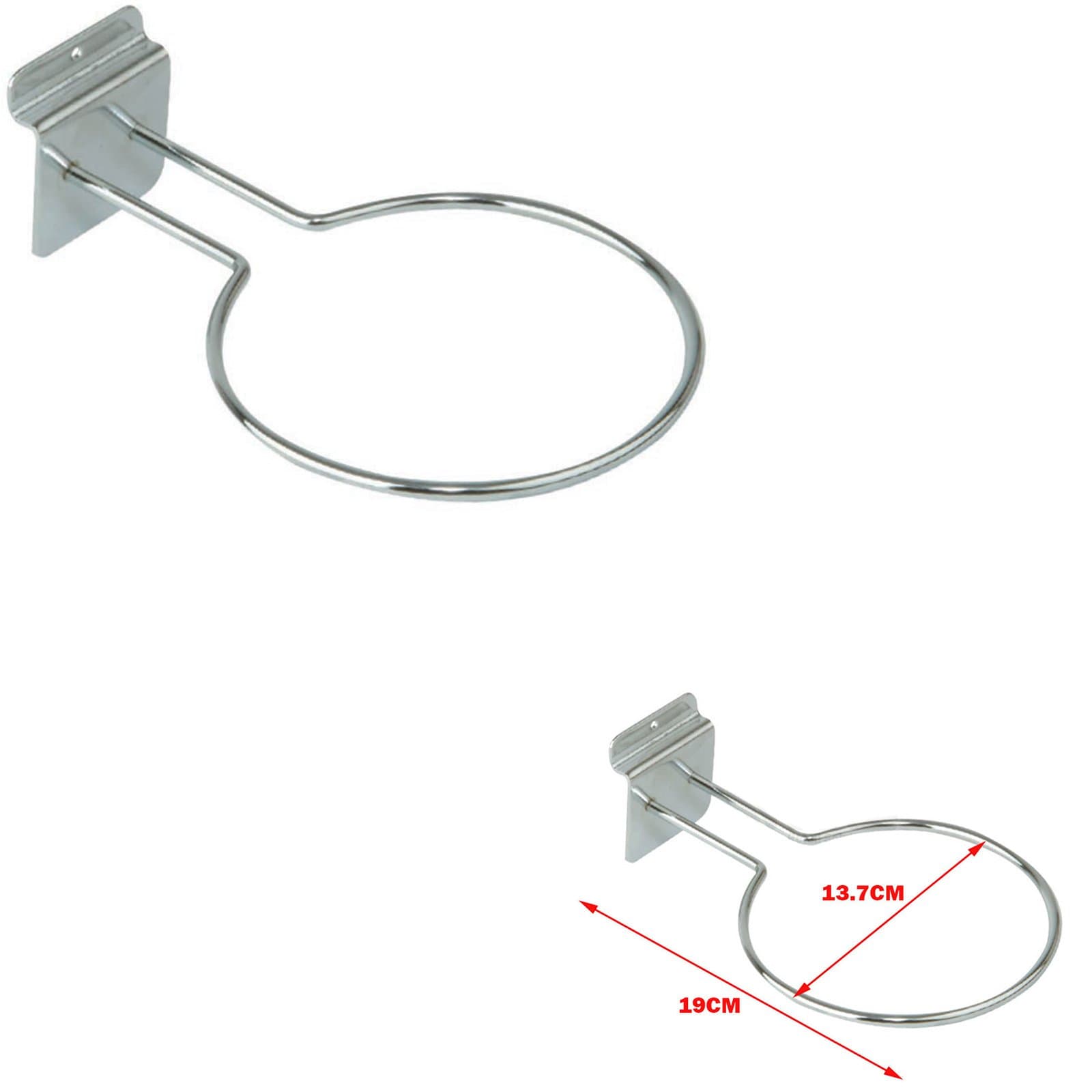 NEW SLATWALL DISPLAY CHROME RING FOOTBALL RUGBY BASKETBALL BALL HANGING ARM (1)