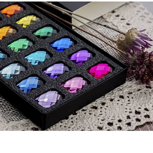 Luxurious Sparkling Fridge Magnets with Protection from Scratches – Durable Colorful Magnet Set for Calendar/Whiteboard – 21-Pack – Gift Box