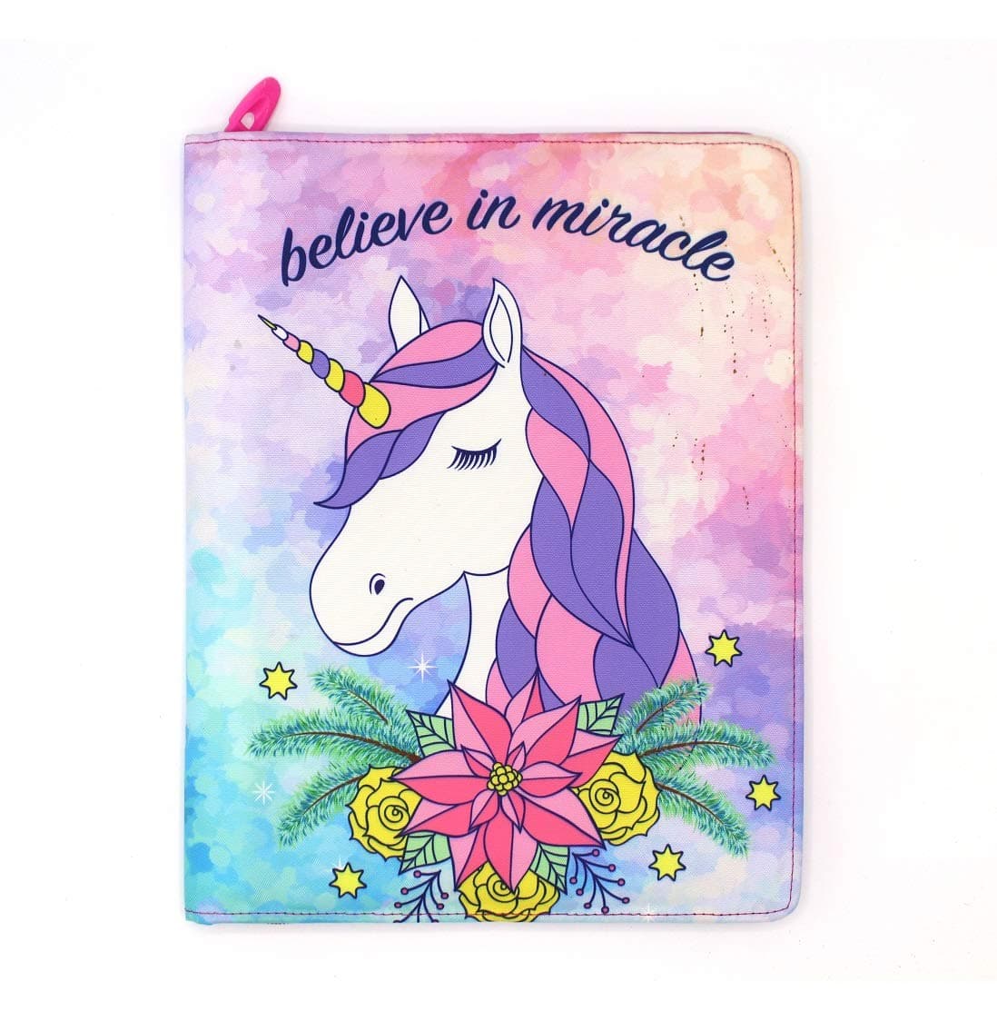 Shopaholic Believe in Miracle Unicorn Beautiful Trendy File Folder for Kids/Teenagers/Office Purpose