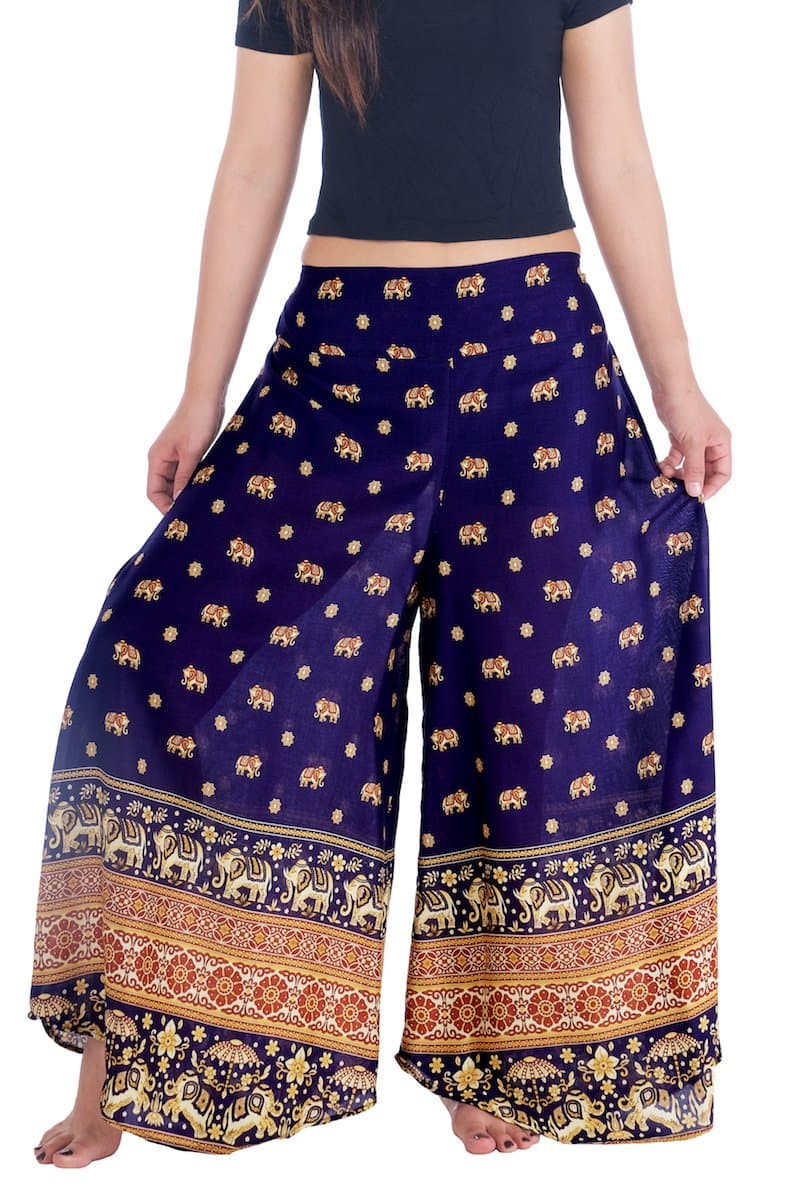 Lannaclothesdesign Womens 37 Inches Length Lounge Palazzo Pants Wide Legs S M L XL Sizes