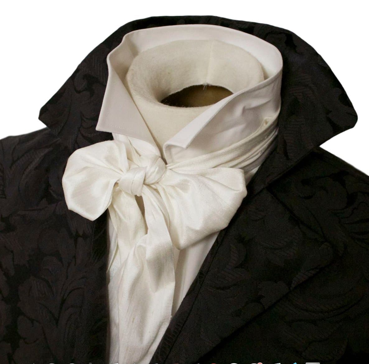 Elegantascot Men's Handmade Slim Regency Cravat Dupioni Silk Ascot Tie