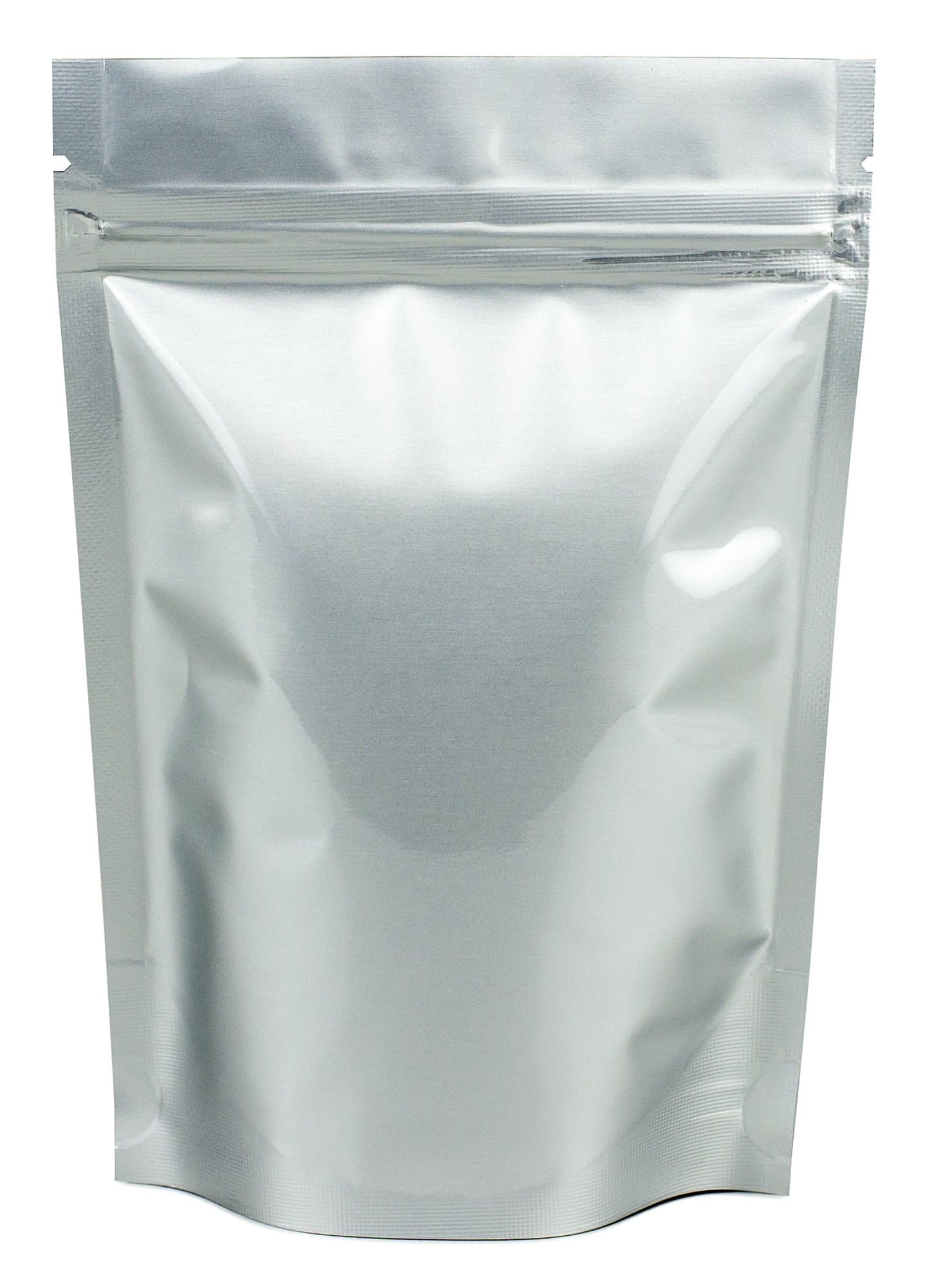 Clearwave Health Silver Stand Up Pouch - Aluminium - Matt Finish - Mylar - Ziplock Grip Seal x 50-12cm x 20cm