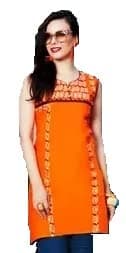 samiara women top cotton orange C-38, N-6", L-34.