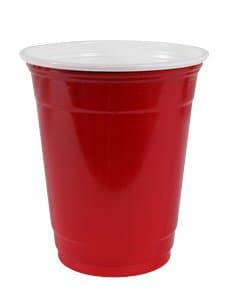 50 x American-Style Plastic Disposable Cups 30cl / 300ml Red