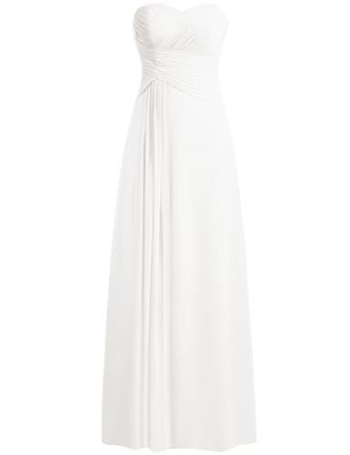 Beach Wedding Dress for Bride Strapless Sweetheart Bridal Gown Chiffon Wedding Gowns Pleat