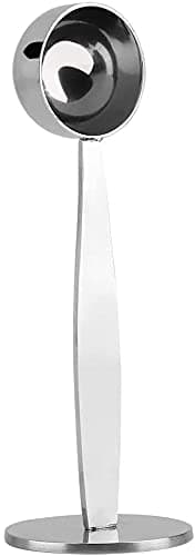 Professional Coffee Tamper and Coffee Scoop by Deluxe Living Ltd Stainless Steel for Coffee Tamping and Coffee Measuring to Make Perfect Espresso Cappuccino etc Silver Colour