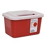 Covidien 31143699 Sharps-A-Gator Sharps Container with Slide Lid, 1 gal Capacity, Red (Pack of 32)