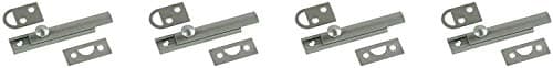 Belwith Products 1849-SN Satin Nickel Finish Slide Surface Door Bolt (Solid Brass), 3-Inch (Fоur Paсk)