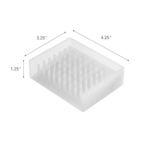 Yamazaki 2992 FLOAT Silicone Soap Tray, white, Silicone, Minimalist, 11 x 8.5 x 3 cm