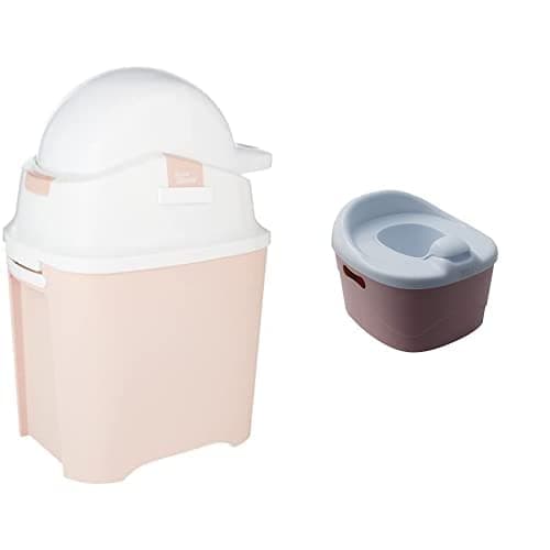 DIAPER CHAMPONE Standard Odourless Diaper Pail - Old Pink+Diaper Champ One PottyChamp 3- in 1 Potty - Old Pink