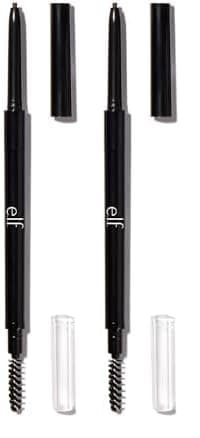 e.l.f. Ultra Precise Brow Pencil, Creamy, Micro-Slim, Precise, Defines, Creates Full, Natural-Looking Brows, Tames and Combs Brow Hair, Taupe, 0.002 Oz (Pack of 2)