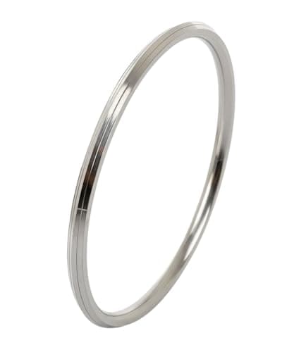 The Amritsar Store Stainless Steel Kada for Men (with Edges) 0.1" thickness (7.5), 7.5, Stainless Steel, no gemstone
