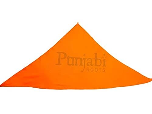 Punjabi Sikh Hindu Singh Kaur Praying Plain Orange Head Cover Wrap Bandana Rumaal Pack of 2