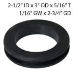 Large Rubber Grommet, Material: Isoprene, Color: Black, Qty: 1