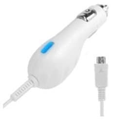 Premium Super Toshiba Encore 2 WT10-A32 Car Charger with BLUE LED and Heavy Duty 9ft Coiled Cord with MicroUSB! (WHITE, BULK, 1A)