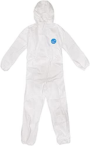 Tyvek D14663977 Classic Xpert Model Hooded Coverall, Large, White