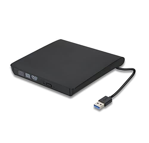 NTECH - External DVD Drive USB 3.0 USB C CD Burner CD/DVD +/-RW Optical Drive, Slim (DVD/CD/ROM/Rewriter/Writer/Duplicator) for Laptop/Desktop/PC/Windows/Mac-Book/Mac/Linux/OS/Apple,/) - BLACK