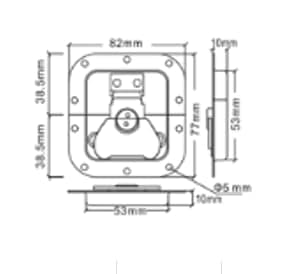 Syncraft Hardware Small Flight Case Butterfly Lock – Chrome Recessed Latch, Padlock‑Ready, Compact 12 × 8 cm, Heavy‑Duty Lock for DJ, PA, Instrument & Tool Cases