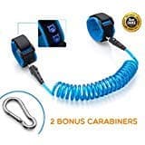 Anti-Lost Child Link - Wristband - Leash (2-Pack) - Safety Harness Strap for Toddlers with Kid-Proof Button Closure for your Peace of Mind. 2 Bonus Carabiners by SmartFux