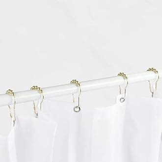 Ansxiy Shower Curtain Hooks Rings, Rustproof Metal Shower Curtain Rings for Bathroom Shower Rods Curtains - Set of 12, Golden