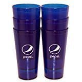 New (6) Pepsi Cola Restaurant Blue Globe Plastic Tumblers Cups 20oz Carlisle