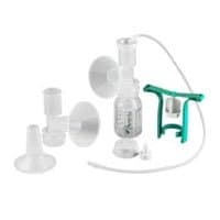 Single HygieniKit Milk Collection System with CustomFit Flange System and One-Hand Manual Breast Pump Adapter