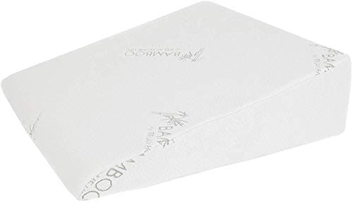 Relax Home Life 7.5 Inch Bed Wedge Pillow for Acid Reflux, 1.5 Inch Memory Foam Top with Bamboo Cover, 25" W x 26" L x 7.5" H, White 141 [Parallel Import]