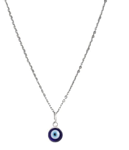 Spotlight Tiny Blue Turkish Evil Eye Pendant Chain Necklace for Women
