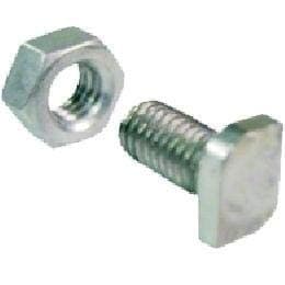 20 x Greenhouse Glasshouse Aluminium Cropped Head Nuts and Bolts M6 x 12mm