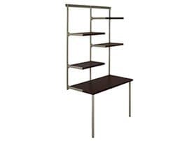 ClosetMaid Shelftrack Elite Home Office Kit with Desk, Wall Mount, Chocolate Laminate Finish with Satin Nickel Hardware (3132)