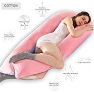 Pregnancy Pillow, 60 inches Full Body Pillow Maternity Pillow for Pregnant Women, Comfort U Shaped Zootzi Pillow with Removable Washable Cover(Pink and Blue, 60 x 28 inches)