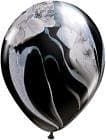 SuperAgate Black & White Marbled 11" Latex Qualatex Balloons x 5