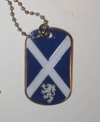 Scotland St Andrews Cross Scottish Country Flag Dog Tag Metal Necklace with 14 Inch Chain ... New