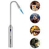 Torch Lighter Butane Gas Lighter Jet Flame Flexible Long Neck Refillable Fire Lighter for Grill Gas Hob Stove Oven Wood Fireplace BBQ Camping Gas Fire Pit Fire Pot Metal Lighter(Butane Not Included)