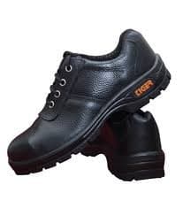 Men's Low Ankle Lorex Steel Toe Safety Shoes (Size 10 UK, Black, Leather) (Lorex_10)