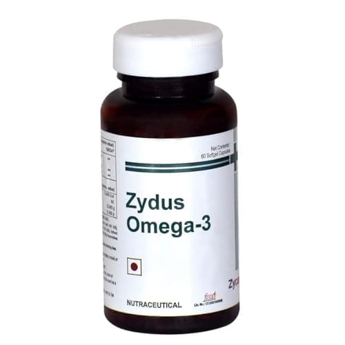 German Remedies Zydus Omega -3 Premium Life's Capsule For Men Women Omega 3 1000mg with EPA 180 mg & DHA 120 mg, for Brain Heart Eyes & Joints Health, 60 Capsule